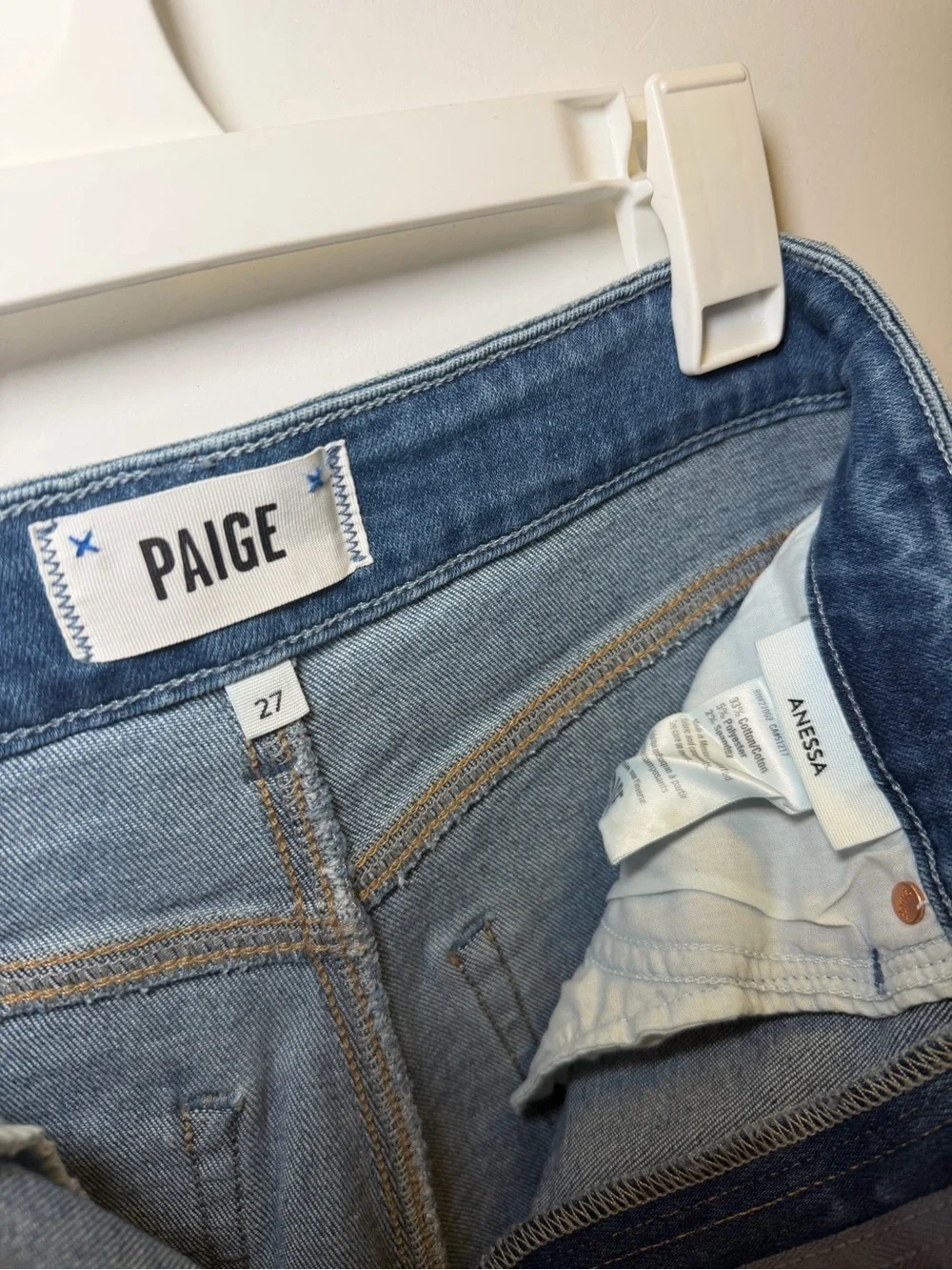 PAIGE Blue Wide-Leg High-Rise Jeans